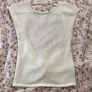 Emory Park White Sleeveless Boxy Muscle Tee